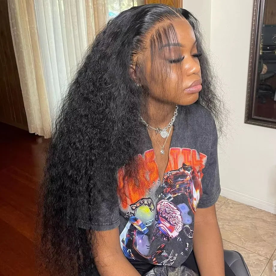 HD Transparent Deep Wave Frontal Wig 13x4/13x6 Curly Lace Front Human Hair Wigs For Women Wet And Wavy Water 7x6 Closure Wig
