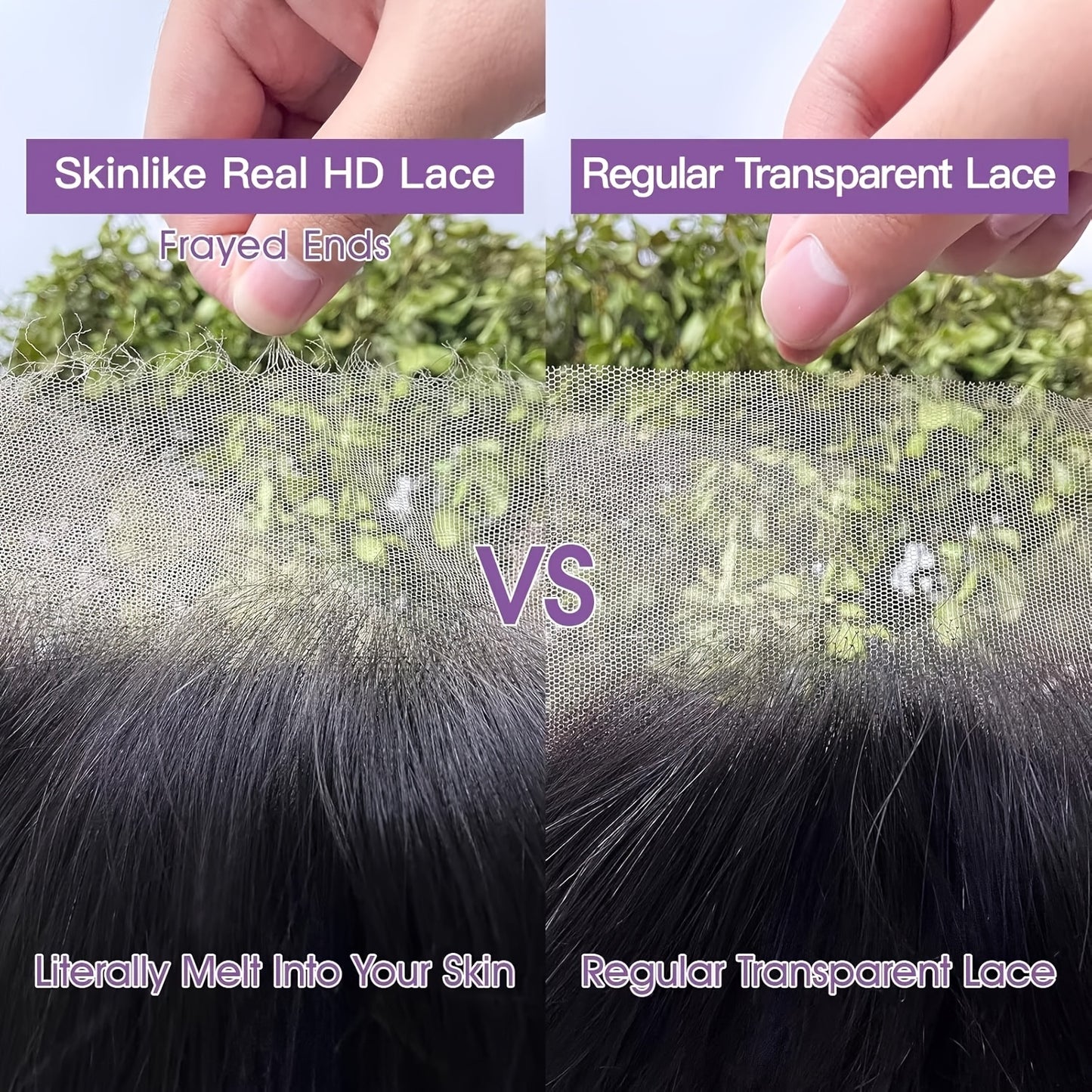 TIMOPOL Full 13X4 HD Lace Frontal Wigs Straight Virgin Human Hair Lace Frontal Wigs 200% Invisible 0.1Mm Ultra-Thin Frayed Ends Lace Front Wig Pre Plucked Tiny Knots