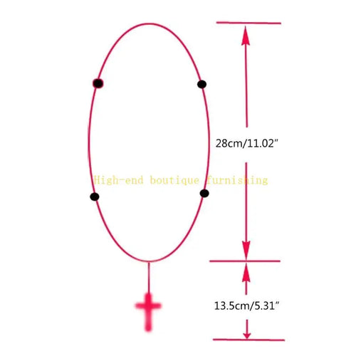 L9NB Rosary Necklace Catholic Rose Beads Religion Long Chain Children