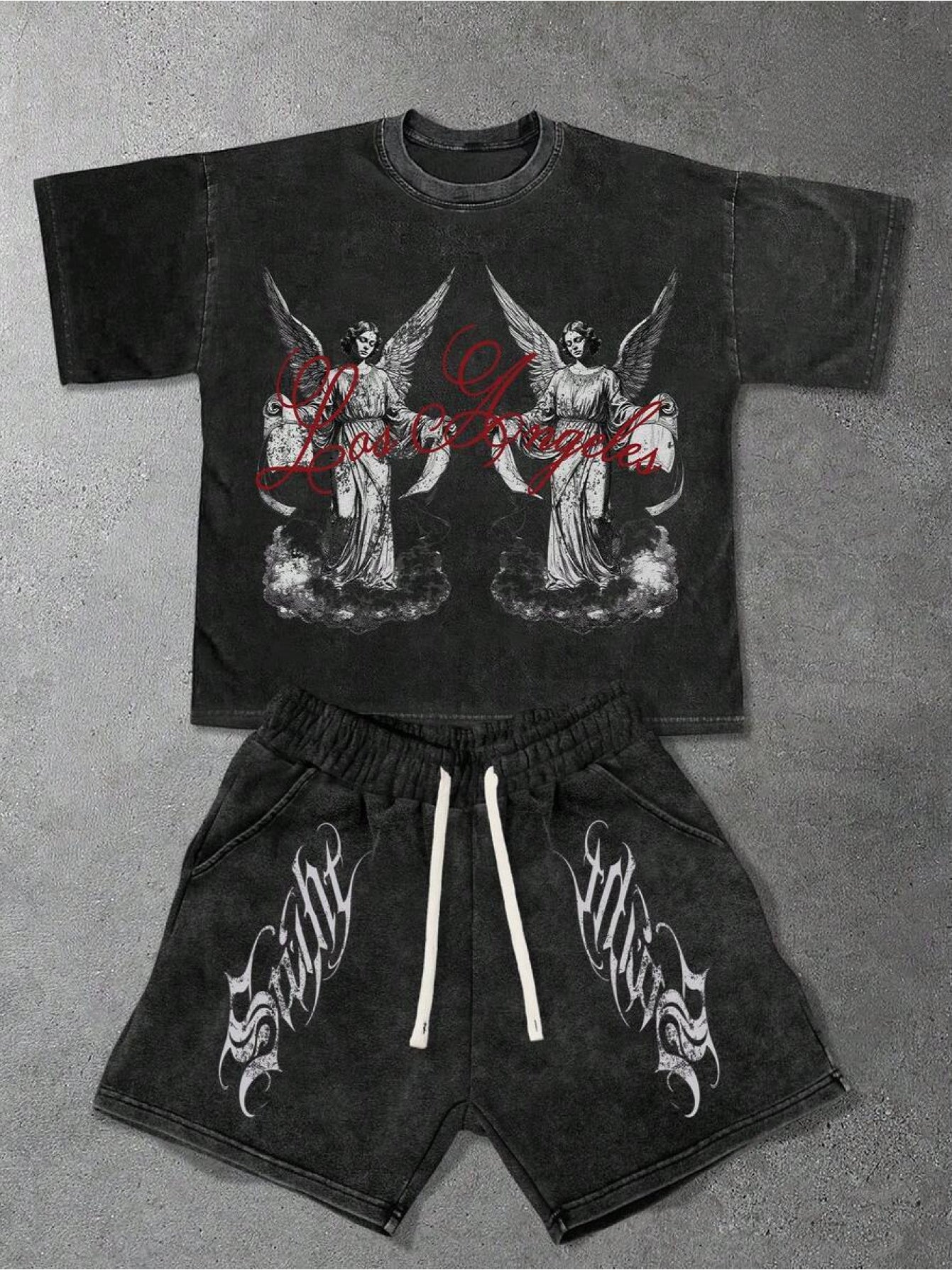 rlb Boys' Short-Sleeve Shorts Set Street Rage Sporty Style Hip-Hop Streetwear
