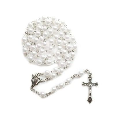 E8BD Lovely Rosary for Cross Crucifix Necklace Christian Catholic Choker for Women