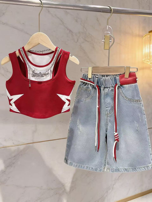 Y2k RLG Kpop 2pcs Set,