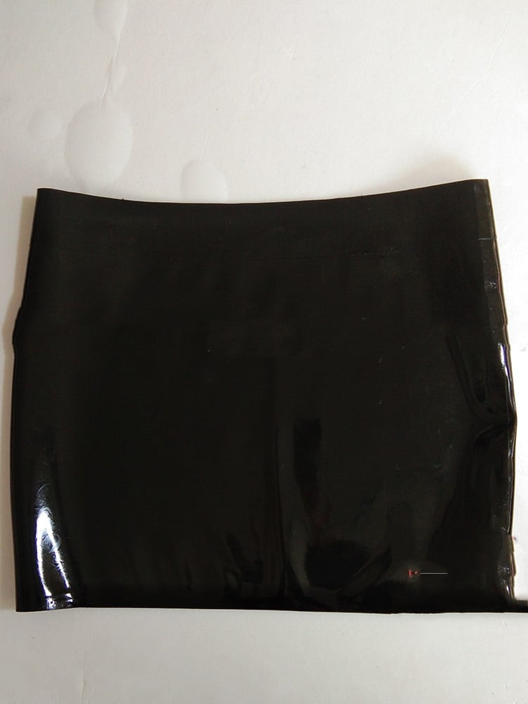 Latex Ultra Short Hip Wrap Skirt, 27-30 cm Length