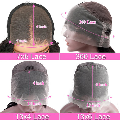 40 46 Inch Deep Wave 13x4 13x6 Lace Front Human Hair Wig 220 Density Curly 360 Full Lace Frontal Wig Human Hair For Black Women