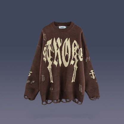Trendy Oversize Jacquard Sweater for Men and Women