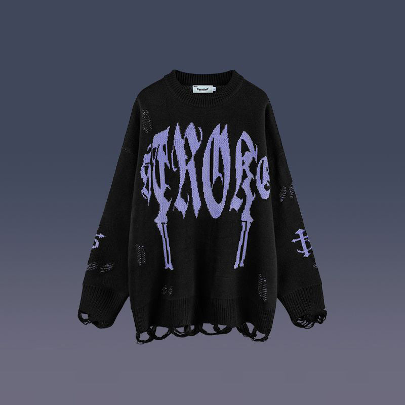 Trendy Oversize Jacquard Sweater for Men and Women