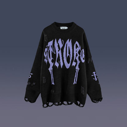 Trendy Oversize Jacquard Sweater for Men and Women
