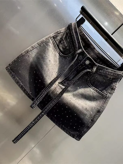 High-Waisted Denim Mini Skirt for Women