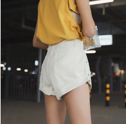 High-Waisted Wide-Leg Denim Shorts for Casual Style