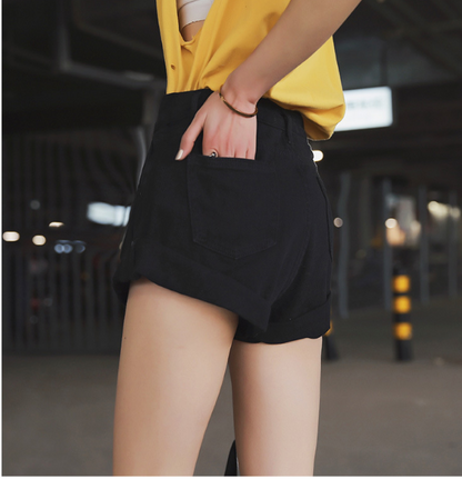 High-Waisted Wide-Leg Denim Shorts for Casual Style