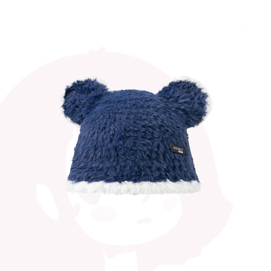 Cute Bear Black and White Contrast Bucket Hat for Women