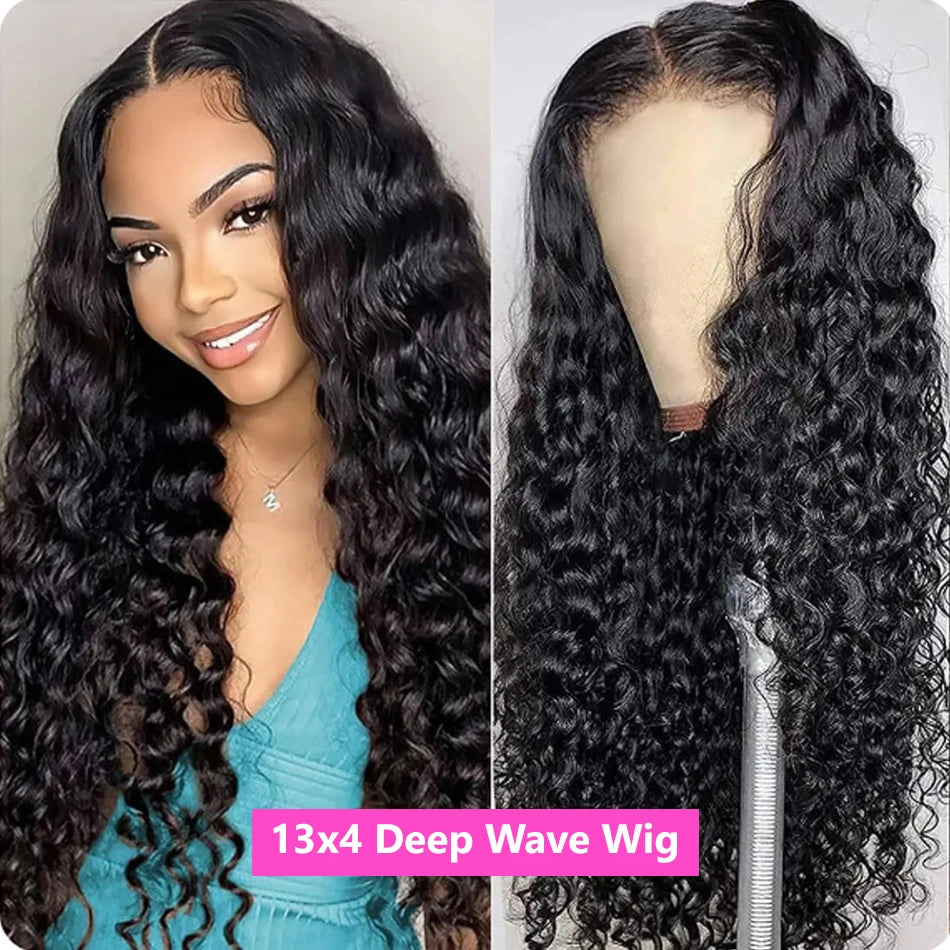 36 38Inch Deep Wave 13x4 Lace Front Wigs Pre Plucked 13x6 Lace Frontal Wigs Human Hair Hd Transparent Lace Wig For Black Women