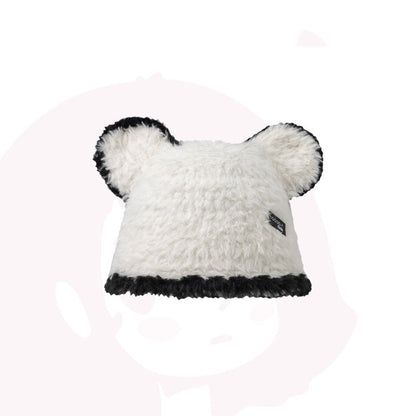Cute Bear Black and White Contrast Bucket Hat for Women