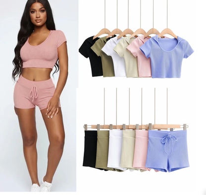 2020 Fashionable Cropped Sweater and Pants Set