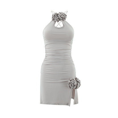Halter Neck Hollow Sheath Dress for Women