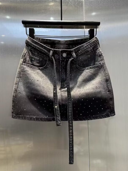 High-Waisted Denim Mini Skirt for Women