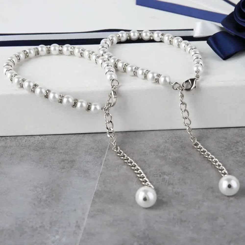 Anklets High Heels Decorations High Heel Ankle Chain Women Shoelaces High Heels Chain Pearl Heels Band High-heeled Shoes Straps